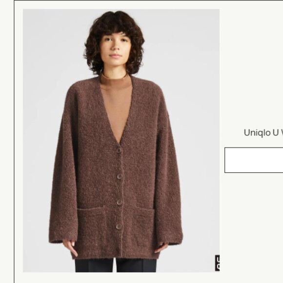 Uniqlo Women's Cardigan Grey Small Alpaca Wool Knitted Button Front Jumper, Sz S - Picture 2 of 9